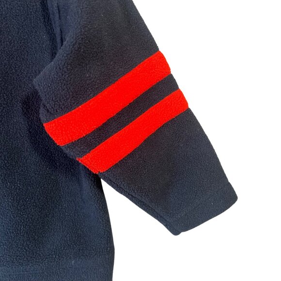 Izod Kids Size 4 Navy Fleece 1/4 Zip Pullover With Red Striped Sleeves - Picture 6 of 10